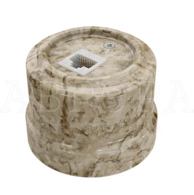 Ретро розетка компьютерная Аврора, фарфор,  дворцовый мрамор Ретро розетка компьютерная Аврора, фарфор,  дворцовый мрамор