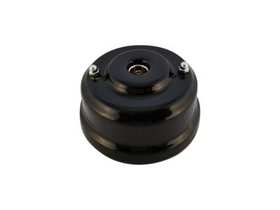 Ретро розетка ТВ Леанза фарфор, nero (черный), серебристая фурнитура