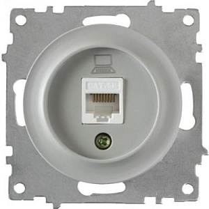 Розетка компьютерная 1xRJ45 кат.5e, цвет серый