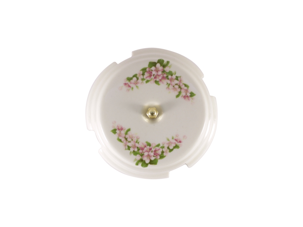 Качественная картинка Ретро коробка распределительная Леанза фарфор, белый с декором розовые цветы