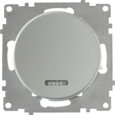 Выключатель 1-клавишный с подсветкой, цвет серый Выключатель 1-клавишный с подсветкой, цвет серый