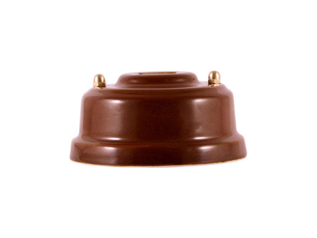 Качественная картинка Ретро розетка телефонная Леанза фарфор коричневый золотистая фурнитура