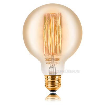 Лампочка Эдисона Sun Lumen, накаливания, E27, золотая (арт. 052-016) Лампочка Эдисона Sun Lumen, накаливания, E27, золотая (арт. 052-016)